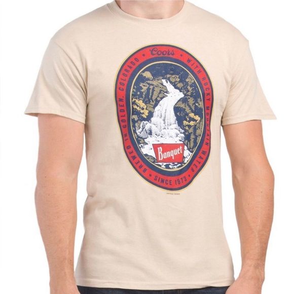 NWT Official Coors Banquet Vintage Waterfall Oval T-Shirt sz M - Picture 7 of 8